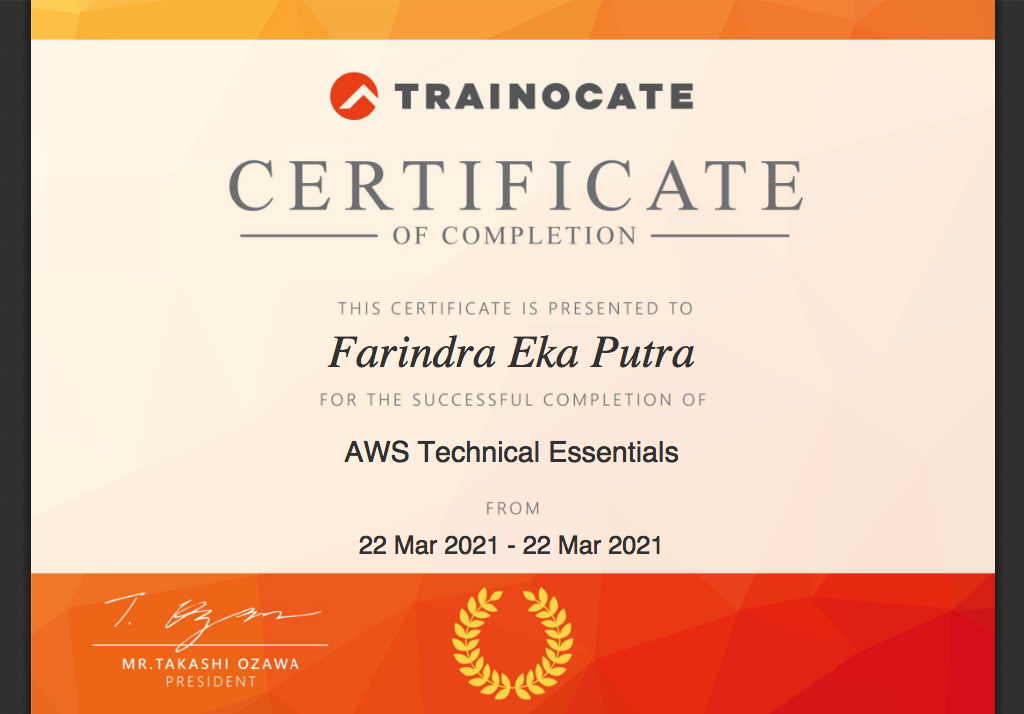 Farindra Trainocate AWS Technical Essential