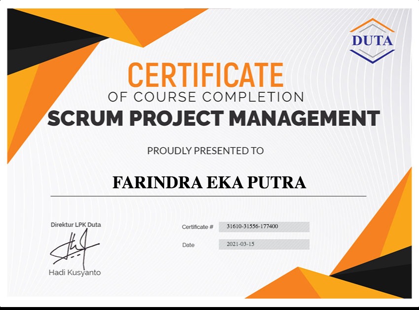 Farindra Arkademi Scrum Project Management